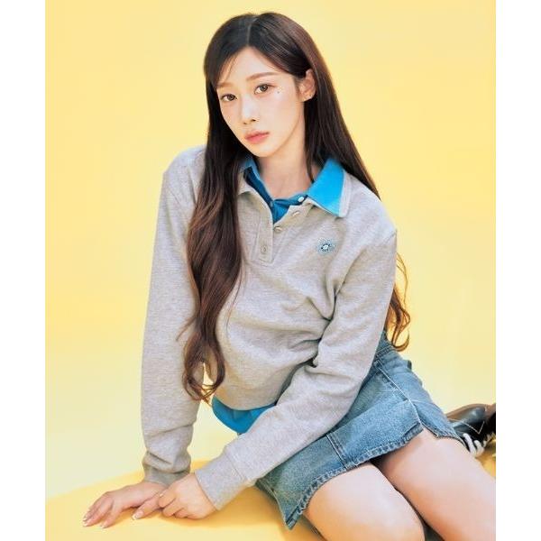 トレーナー スウェット 「GISELLEジゼル着用」 WOMEN'S COLLAR HALF BUTTON-UP MAN-TO-MAN レディース