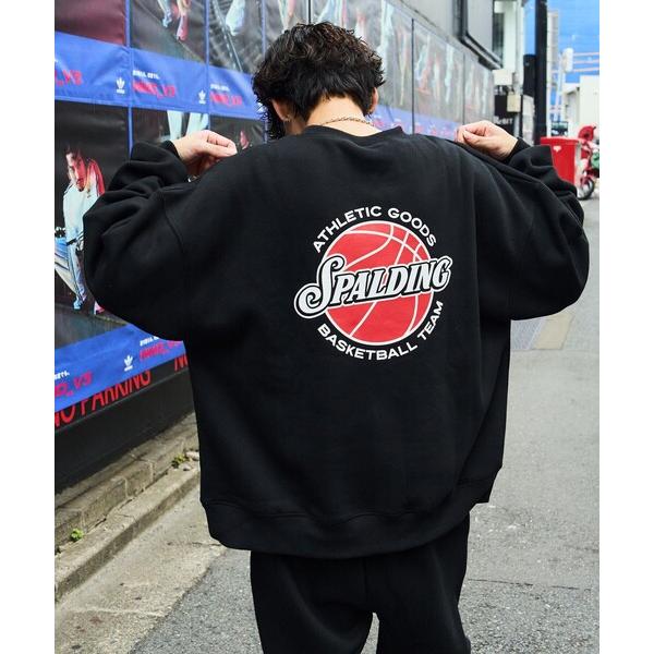 「PUBLUX」 「SPALDING」スウェットカットソー LARGE ブラック メンズ