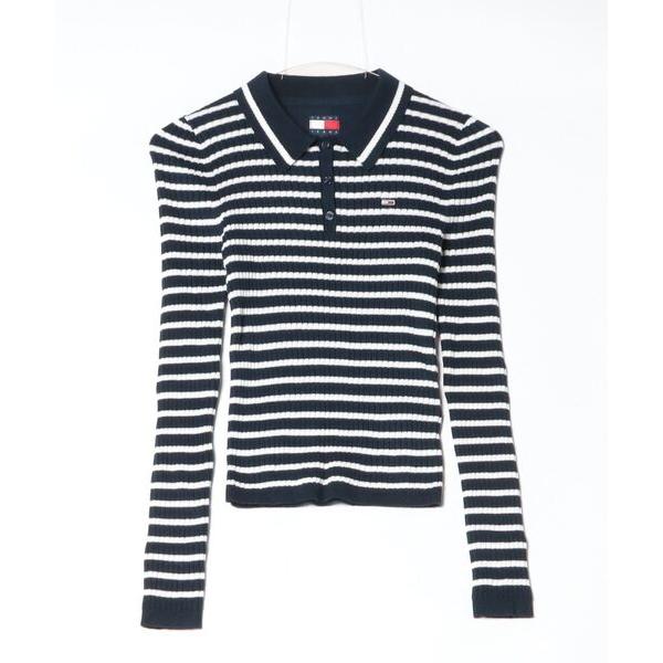 「TOMMY JEANS」 長袖ニット MEDIUM ネイビー レディース