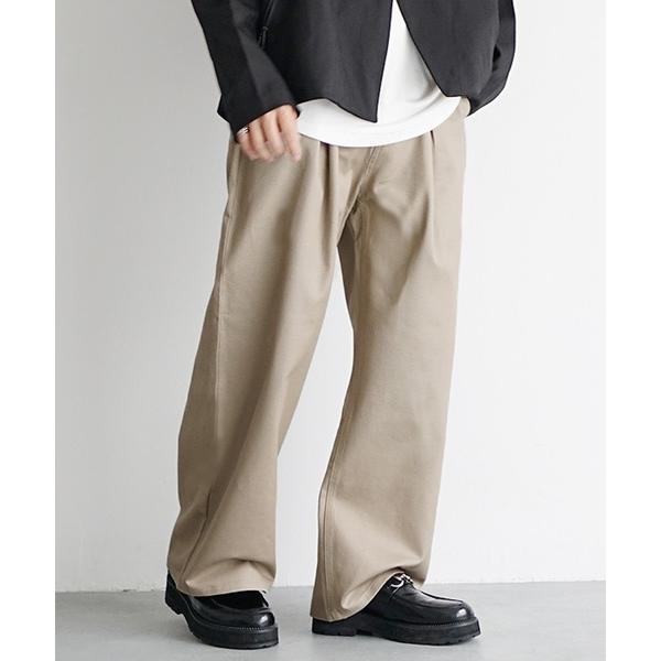 ワイドパンツ チノパン 「MinoriTY」カツラギ素材チルワイドチノパン チノパンツ メンズ セミワイド ストレートワイドシルエット バギーシルエット 春服 …