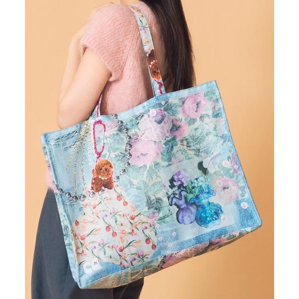 トートバッグ Casselini(キャセリーニ)コラージュプリントトート レディース