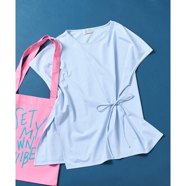 tシャツ 半袖 藤本美貴 × FREAK'S STORE/フリークスストア リボンギャザー半袖Tシャツ レディース