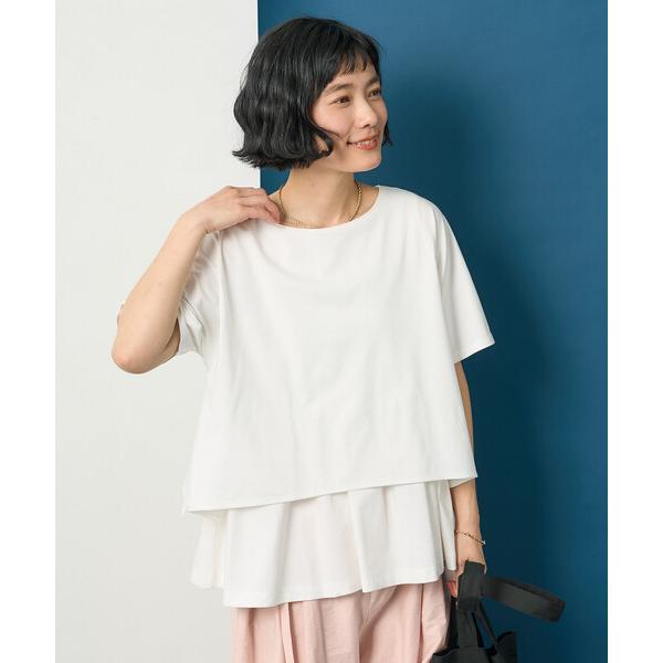 tシャツ 半袖 藤本美貴 × FREAK'S STORE/フリークスストア ドッキングレイヤード Tシャツブラウス レディース