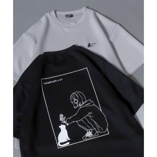 tシャツ “TASOGARE GIRL＆CAT” Cool-Touch Ponte Graphic Tee / 接触冷感 ポンチ “タソネコ” グラフィック半袖Tシャツ レディース メンズ ユニセック…