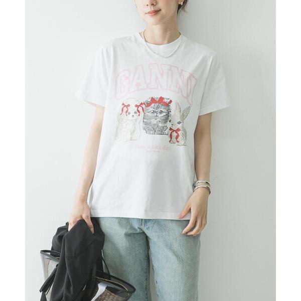 tシャツ 半袖 GANNI JERSEY CUTE ANIMALS レディース