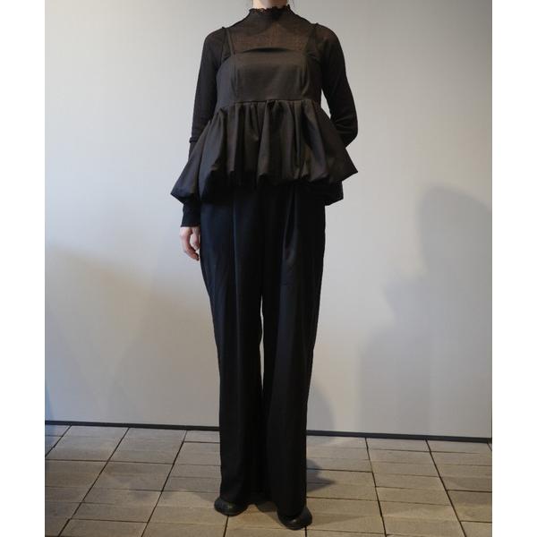 サロペット オーバーオール CLANE PEPLUM LAYERED ALL IN ONE レディース