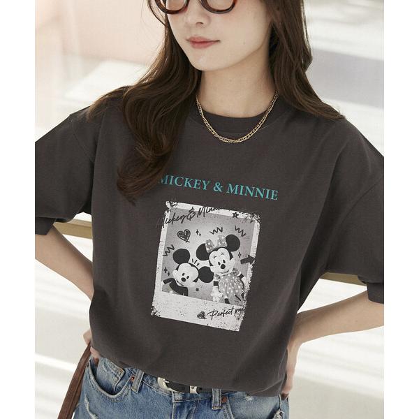 tシャツ 半袖 PUBLUX/パブリュクス Mickey Mouse ＆ Minnie Mouse/ミッキーマウス ＆ ミニーマウス/ 落書き風 フォトアート Tシャツ 限定展開 レディース