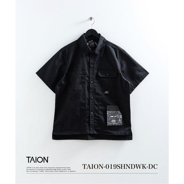 シャツ 「TAION(タイオン)」「ユニセックス」ノンダウン ワーク ハーフスリーブ シャツ メンズ レディース