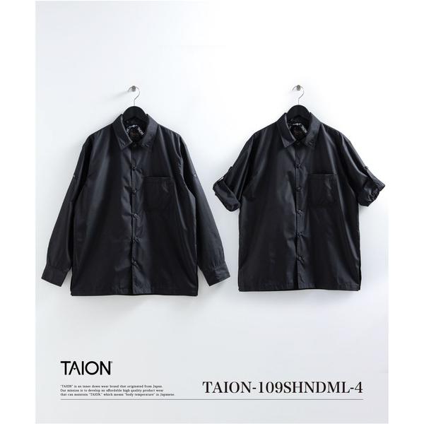シャツ 「TAION(タイオン)」「ユニセックス」ノンダウン ミリタリー ボタンスリット シャツ メンズ レディース