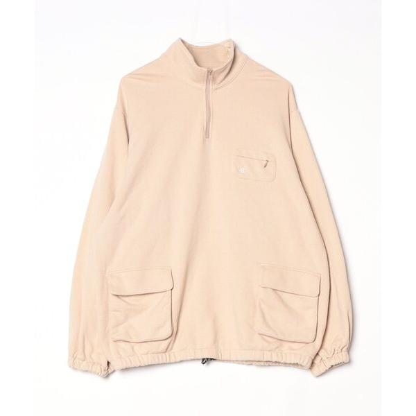 「BEAMS」 ワンポイントスウェットカットソー - ベージュ メンズ