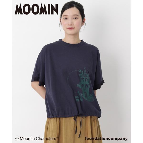 tシャツ 半袖 「ムーミンやしき」プリント裾ドロストTシャツ レディース
