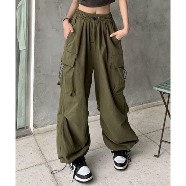 カーゴパンツ 「軽やかな素材♪カジュアル・スポーティーなスタイルにぴったり」ストレートイージーカーゴパンツ 夏 レディース