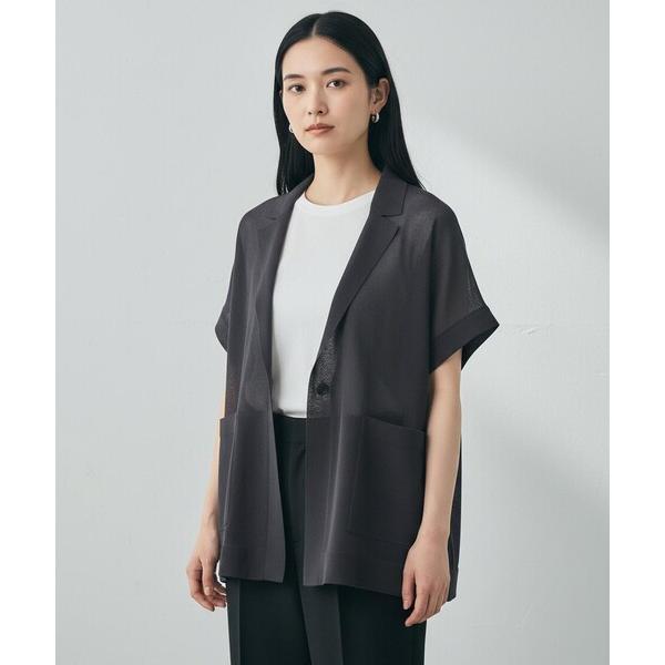 ベスト ジレ 「野呂佳代さん着用」シアーフォルムニット ジャケットジレ レディース