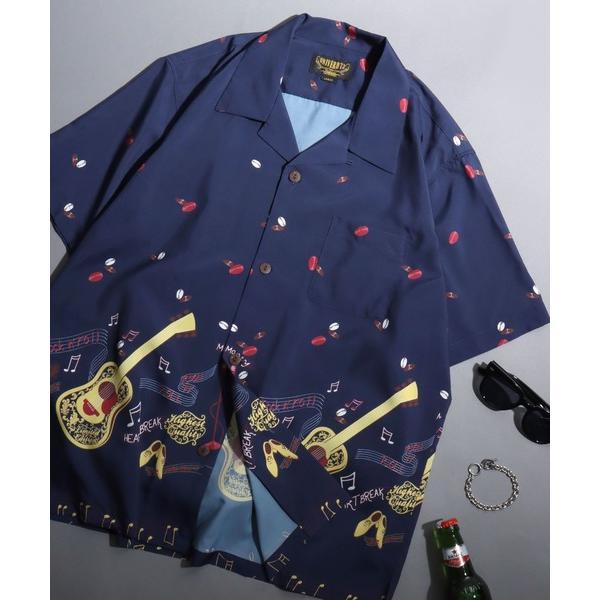 アロハシャツ シャツ 半袖 「UNIVERD72」All-Over Print Open-Collar Shirt /「ユニバード72」総柄オープンカラーシャツ アロハシャツ メンズ  半袖 トッ…