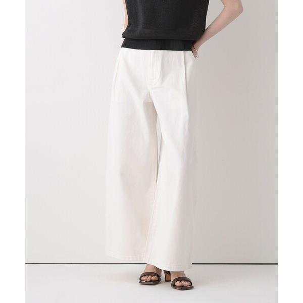パンツ ホワイトデニムワイドレッグパンツ レディース
