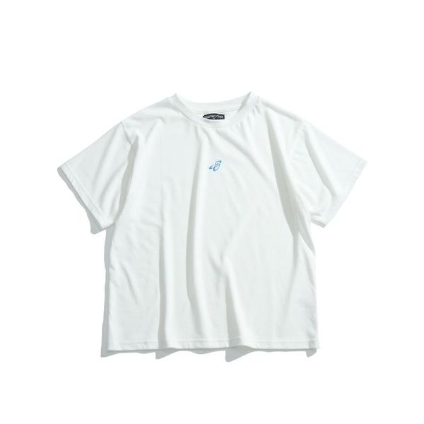 tシャツ ショート丈 ワンポイント 刺繍ロゴ Tシャツ / クロップド チビT ミニT「ユニセックス」 メンズ レディース