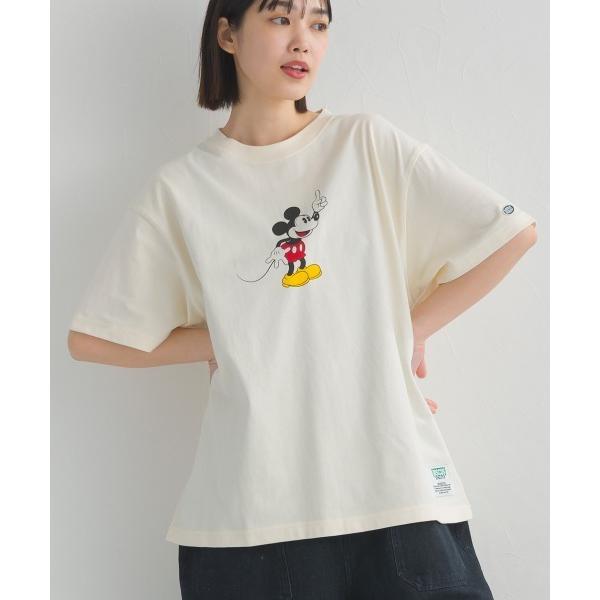 tシャツ 半袖 「DISCUS」Disney／Tシャツ オーバーサイズミッキープリント半袖Tシャツ(2) レディース