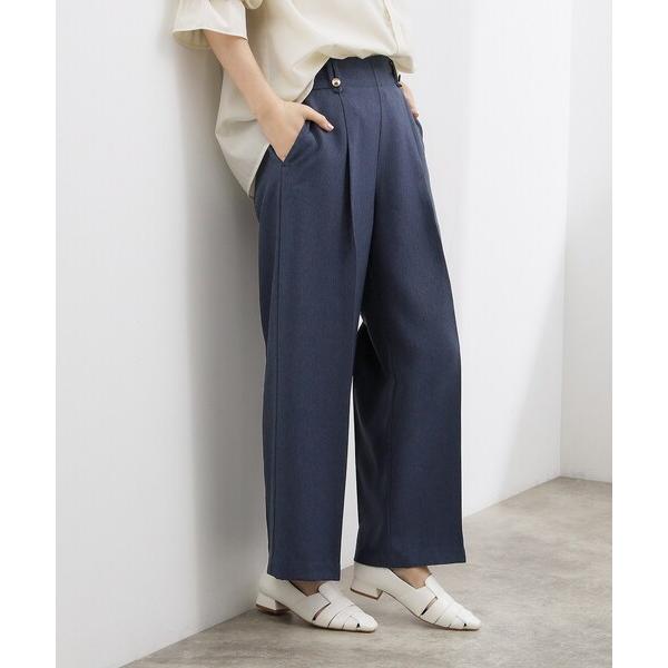 パンツ 「洗濯機OK」きちんと見えする、デニムライクワイドパンツ レディース