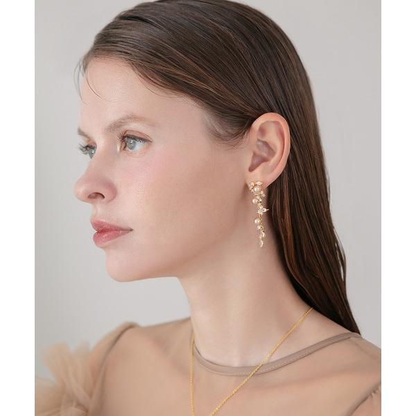 パール ピアス 「LEJA」マーキスビジューゴールドパールスウィングピアス結婚式 パーティー 成人式 二次会 同窓会 お呼ばれ オケージョン 20代 30代