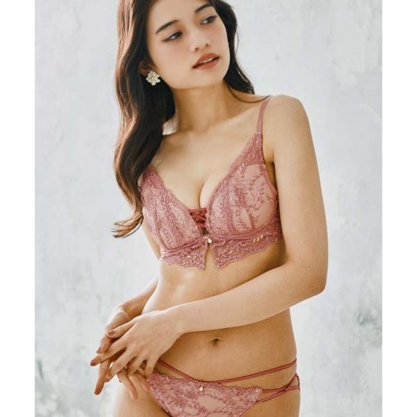 ブラジャー ショーツセット クロススリットノンワイヤーブラセット