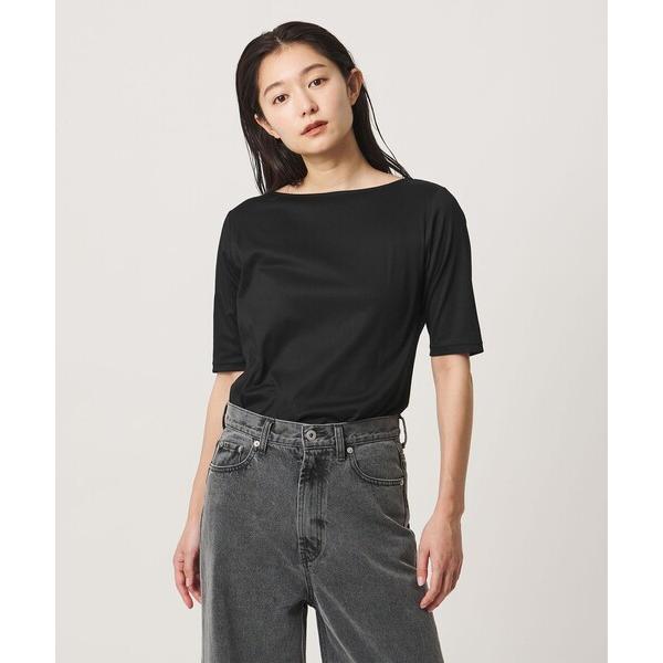 tシャツ 「MARW UNITED ARROWS」ボートネック 5分袖 カットソー 汗ジミ防止 レディース