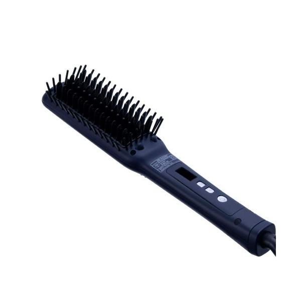 サロニア SALONIA サロニア ストレートヒートブラシ スリム ヘアアイロン 時短 マイナスイオン ブラシ型 誤作動防止 海外対応 耐熱 さらツヤ