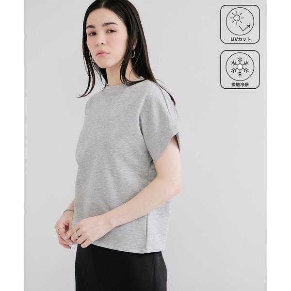 tシャツ 「UVケア/接触冷感」ボトルネッククルーネックTシャツ レディース