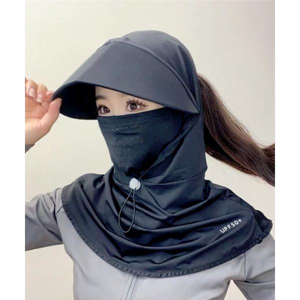 サンバイザー uvカット 紫外線カット レディース 「焼かない、隠す、守る。」UVカットスピンドル付フェイスカバーハット レディース