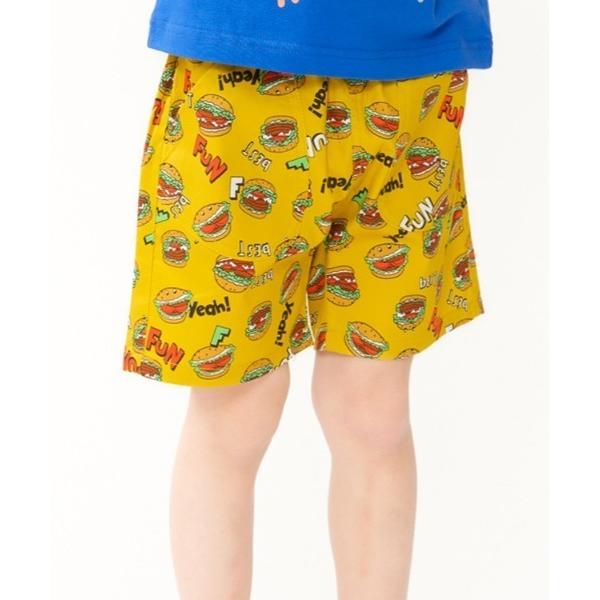 ハーフパンツ パンツ 短パン 「WEB限定」ハンバーガー総柄5分丈ハーフパンツ キッズ 子供服 男の子