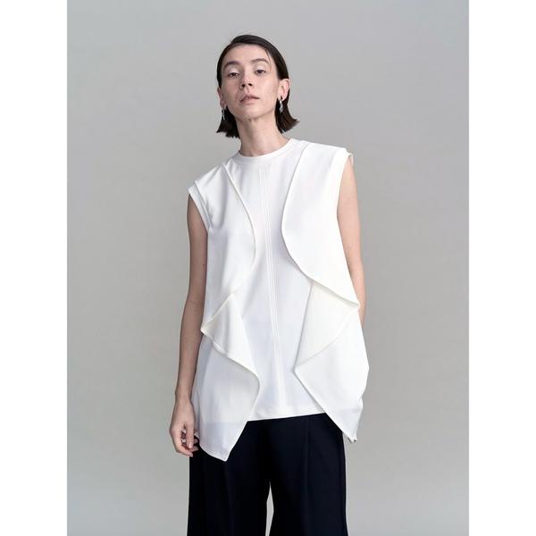 tシャツ WAVE RUFFLE JERSEY TOP / ウェーブラッフルジャージートップ レディース