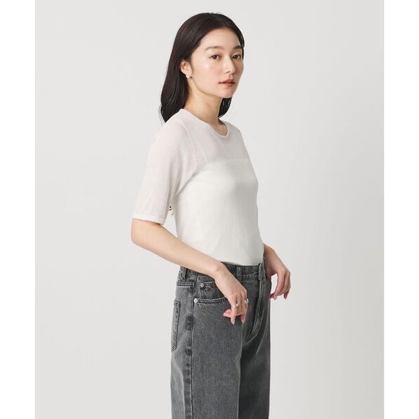 ニット セーター 「MARW UNITED ARROWS」5分袖 シアー ニット レディース