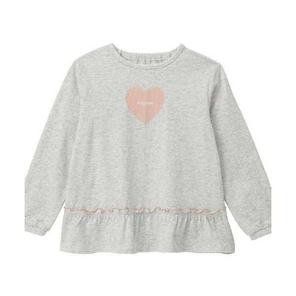 tシャツ ガーリー裾フリルデザイン長袖 T シャツ キッズ 子供服 女の子