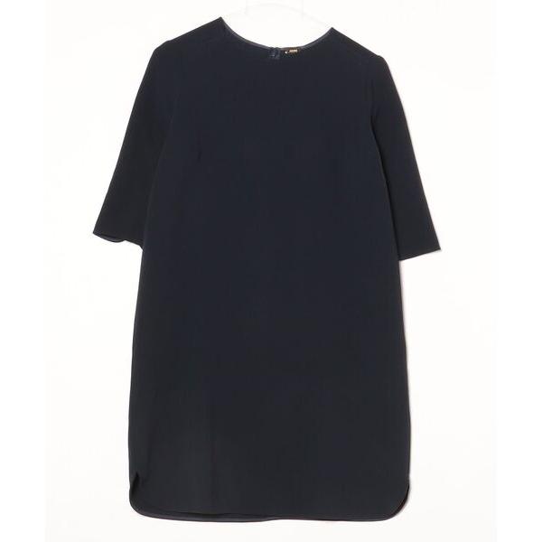 「MUSE de Deuxieme classe」 7分袖ワンピース 38 ネイビー レディース