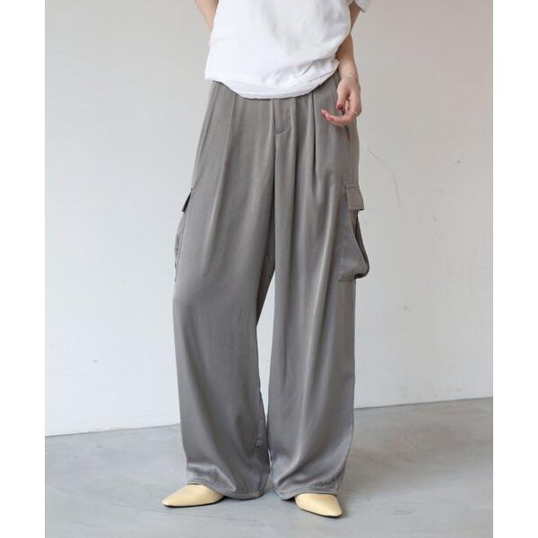 カーゴパンツ マットサテンカーゴパンツ レディース