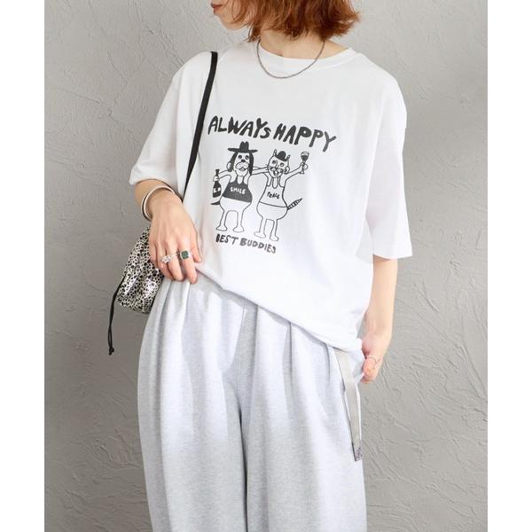 tシャツ 半袖 「FUNG/ファング」 BEST BUDDIES カットオフ プリントTシャツ レディース