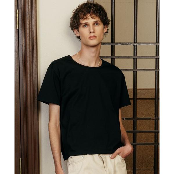 tシャツ 「LURAKU」Loose Neck Cropped Tee / ルーズネッククロップドTシャツ メンズ