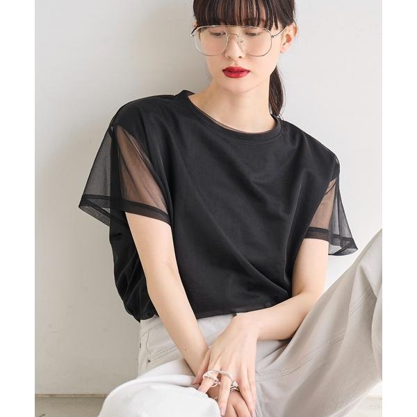 tシャツ 半袖 2点SET チュールレイヤードTシャツ レディース