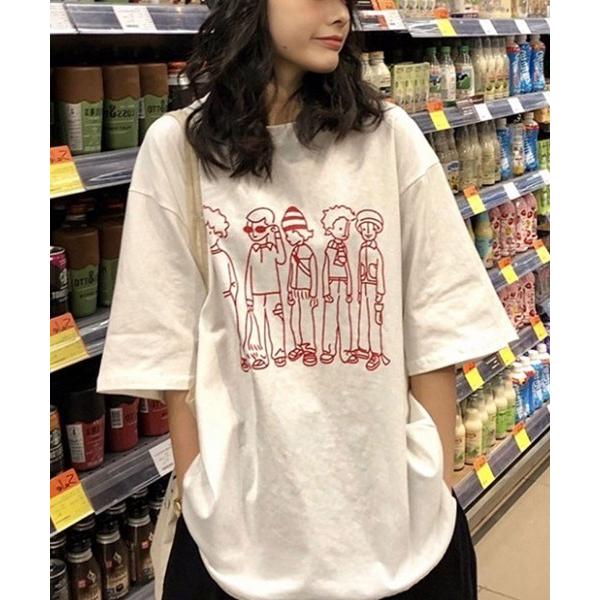 tシャツ 半袖 ゆるイラスト半袖Tシャツ レディース