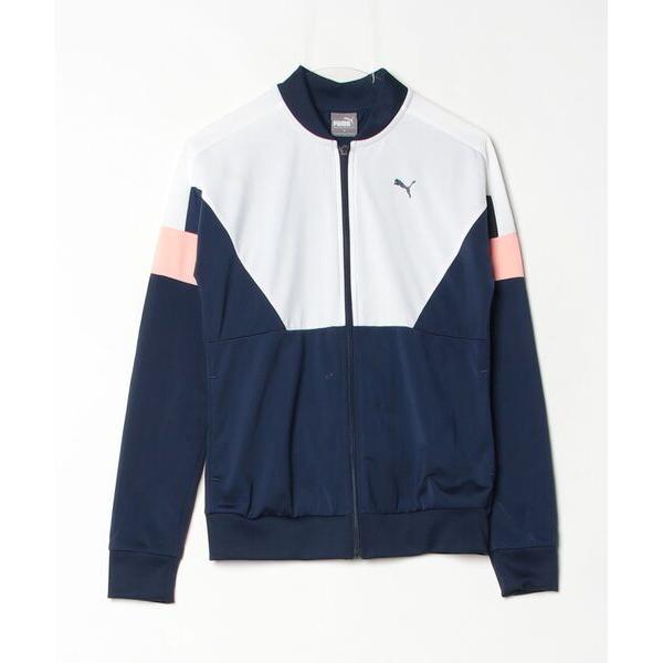 「PUMA」 ジャージブルゾン M ネイビー レディース