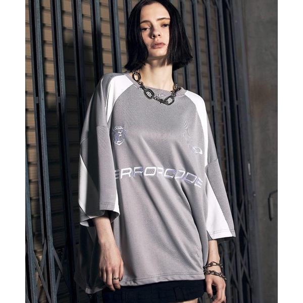 tシャツ 「ERAR」オーバーサイズ配色クルーネックゲームデザインTシャツ メンズ レディース
