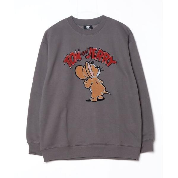 「TOM&JERRY」 スウェットカットソー L ダークグレー メンズ