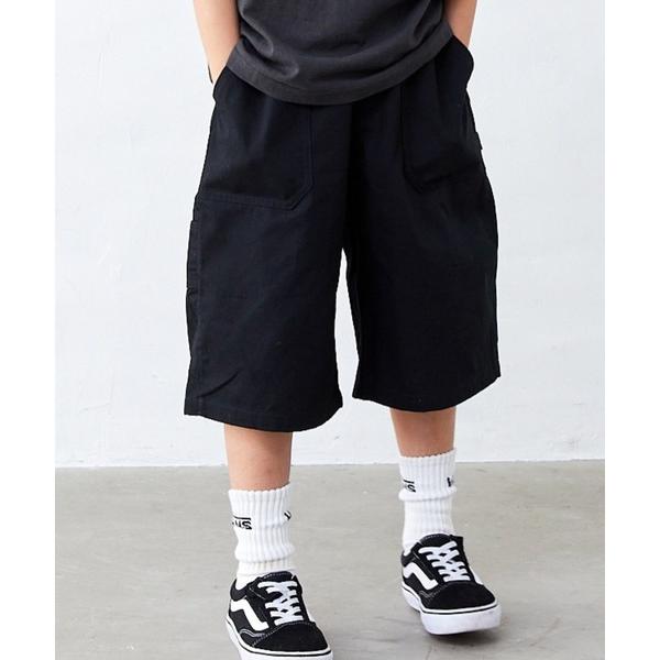 ワイドパンツ ハーフパンツ パンツ 短パン ペインターハーフパンツ キッズ 子供服 男の子 女の子