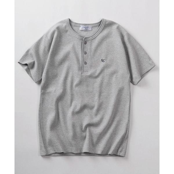 ヘンリーネック tシャツ 「72」「FIDELITY STANDARD SURPLUS/フィデリティ スタンダード サープラス」ワンポイント刺繍 スパンテレコ  無地 ヘンリーネッ…
