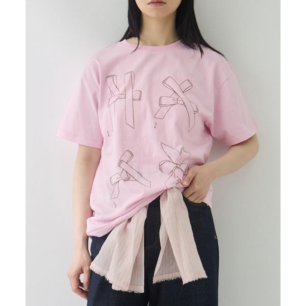 tシャツ 半袖 「RhodolirioN/ロドリリオン」Printed Making a bow with Ribbon Tee レディース
