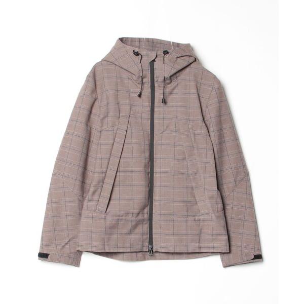 「HARE」 チェック柄マウンテンパーカー M グレー メンズ