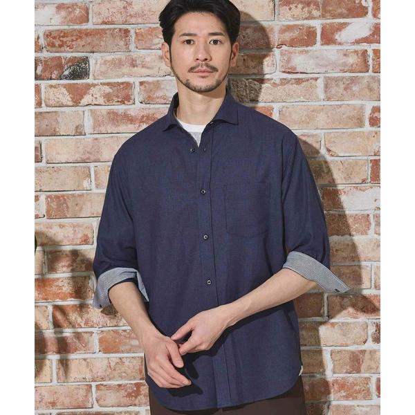 シャツ COOLMAX フレンチリネン 7分袖シャツ メンズ