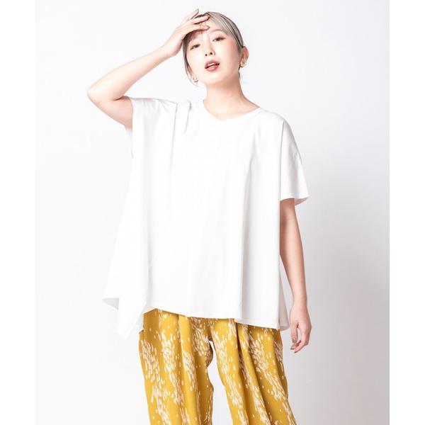 tシャツ 半袖 アシンメトリーフレアープルオーバー レディース