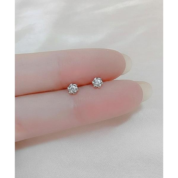 ピアス YU-KA:フラワービジュー ミニジルコニアピアス Flower Bijou Mini Zirconia Earrings レディース