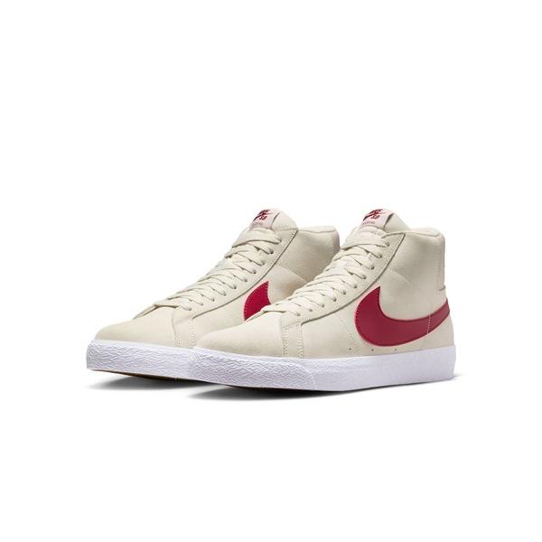 「NIKE SB」 ハイカットスニーカー 27.5cm ホワイト×レッド メンズ