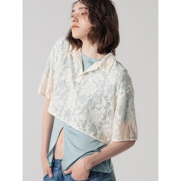 tシャツ 半袖 LACE POLO SHIRT レディース